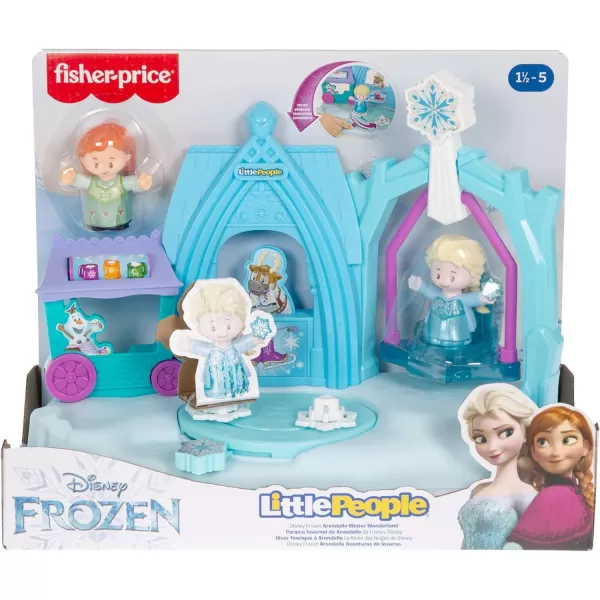 FisherPrice Disney Frozen Arendelle Winter Wonderland by Little People ice skating playset with Anna and Elsa figures for toddlers and preschool kidsFisherPrice Disney Frozen Arendelle Winter Wonderland by Little People ice skating playset with Anna and Elsa figures for toddlers and preschool kids