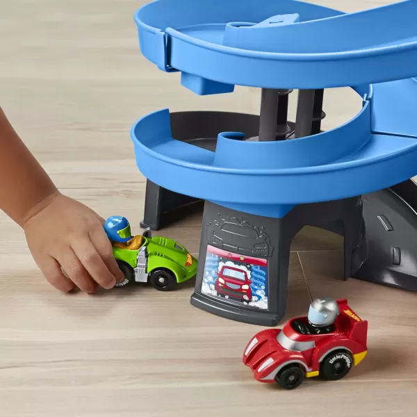 FisherPrice Little People Toddler Playset Hot Wheels Racing Loops Tower Race Track with Stunt Ramp amp Sounds for Ages 18 MonthsStandard Packaging