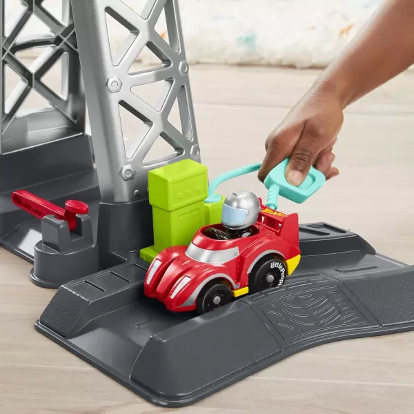 FisherPrice Little People Toddler Playset Hot Wheels Racing Loops Tower Race Track with Stunt Ramp amp Sounds for Ages 18 MonthsStandard Packaging