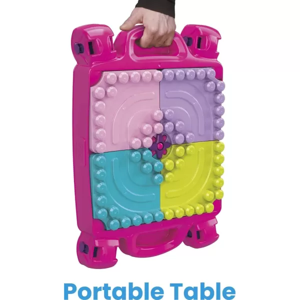 MEGA BLOKS Fisher Price Toddler Building Blocks Build n Learn Activity Table with 30 Pieces Toy Car and Storage Pink Portable Gift Ideas for Kids Amazon ExclusiveBuild N Learn Table Pink