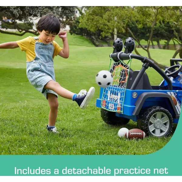 Power Wheels RideOn Toy Gameday Jeep Wrangler BatteryPowered Vehicle with Sounds Sports Net amp 3 Balls Preschool Kids Ages 3 YearsGameday Jeep  Battery