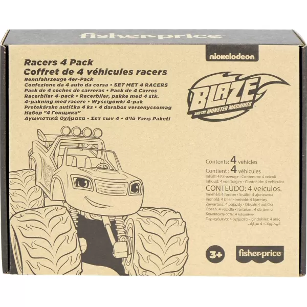 FisherPrice Blaze and The Monster Machines Diecast Toys Racers 4 Pack of PushAlong Metal Vehicles for Pretend Play Preschool Kids Ages 3 Years Amazon Exclusive4 pack