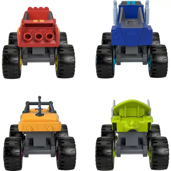 FisherPrice Blaze and The Monster Machines Diecast Toys Racers 4 Pack of PushAlong Metal Vehicles for Pretend Play Preschool Kids Ages 3 Years Amazon Exclusive4 pack