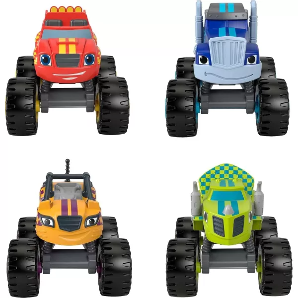 FisherPrice Blaze and The Monster Machines Diecast Toys Racers 4 Pack of PushAlong Metal Vehicles for Pretend Play Preschool Kids Ages 3 Years Amazon Exclusive4 pack