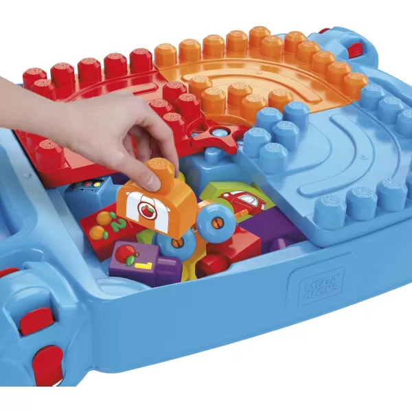 MEGA BLOKS First Builders Toddler Blocks Toy Set Build n Learn Activity Table with 30 Pieces and Storage Pink Ages 1 Years Amazon ExclusiveBlue
