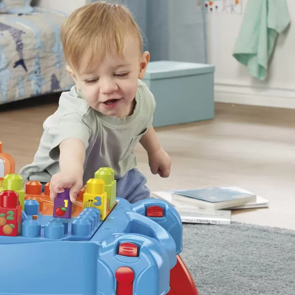MEGA BLOKS First Builders Toddler Blocks Toy Set Build n Learn Activity Table with 30 Pieces and Storage Pink Ages 1 Years Amazon ExclusiveBlue
