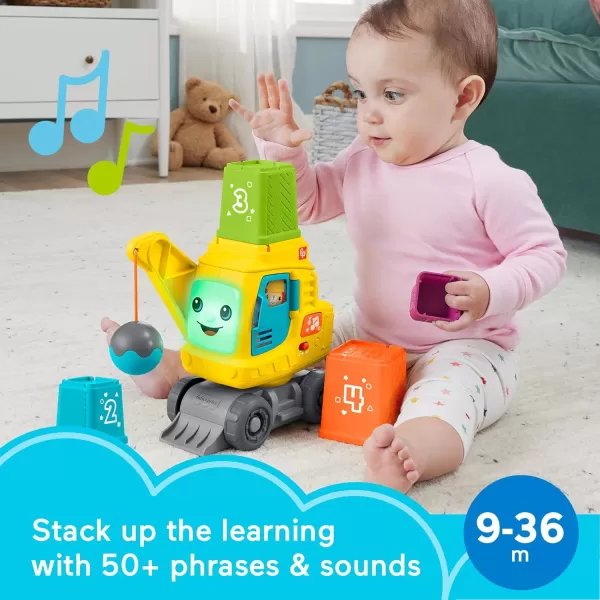 FisherPrice Baby ampamp Toddler Learning Toy Count ampamp Stack Crane with Blocks Lights Music ampamp Sounds for Infants Ages 9 Months