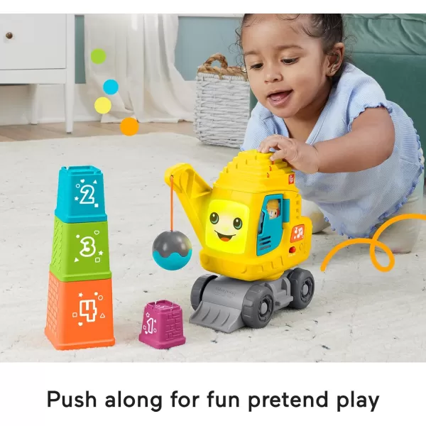 FisherPrice Baby ampamp Toddler Learning Toy Count ampamp Stack Crane with Blocks Lights Music ampamp Sounds for Infants Ages 9 Months