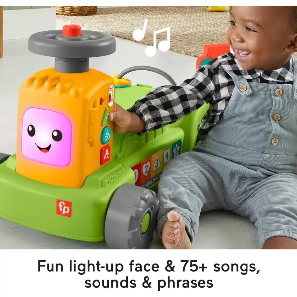 FisherPrice Baby to Toddler Toy Laugh ampamp Learn 4in1 Farm to Market Tractor Ride On with Pull Wagon ampamp Smart Stages for Infants Ages 9 Months