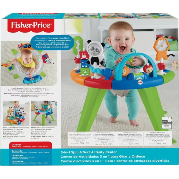 imageFisherPrice Baby to Toddler Toy 3in1 Spin ampamp Sort Activity Center and Play Table with 10 Activities Happy DotsActivity Center