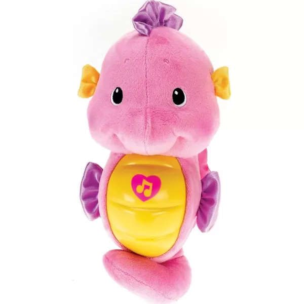 imageFisherPrice Musical Baby Toy Soothe ampamp Glow Seahorse Pink Plush Sound Machine with Lights ampamp Volume Control for NewbornsPink Retail Packaging