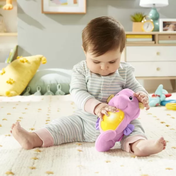 imageFisherPrice Musical Baby Toy Soothe ampamp Glow Seahorse Pink Plush Sound Machine with Lights ampamp Volume Control for NewbornsPink Retail Packaging