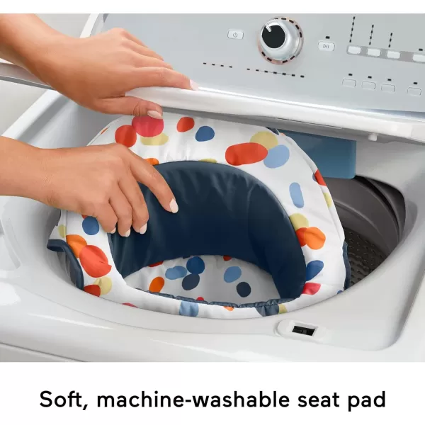 imageFisherPrice Portable Baby Chair SitMeUp Floor Seat with Developmental Toys ampamp Machine Washable Seat Pad FroggyDarling Dots