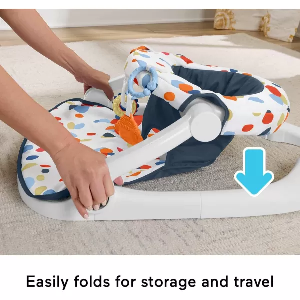 imageFisherPrice Portable Baby Chair SitMeUp Floor Seat with Developmental Toys ampamp Machine Washable Seat Pad FroggyDarling Dots