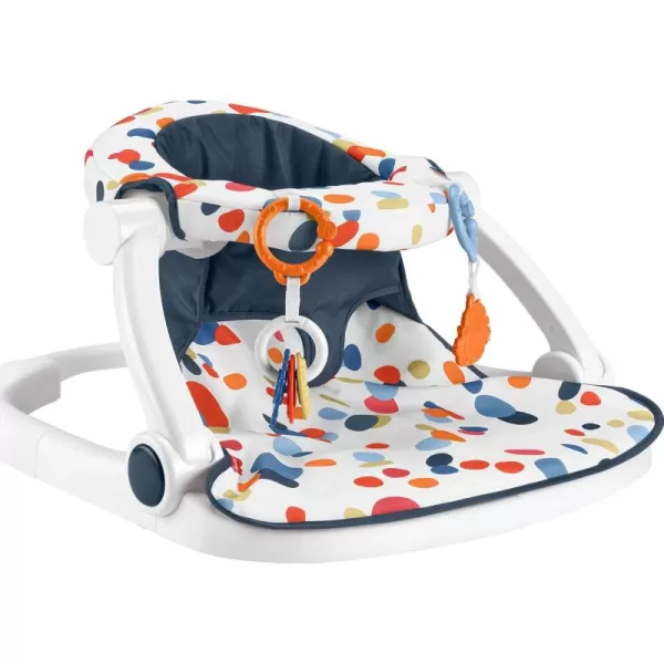 imageFisherPrice Portable Baby Chair SitMeUp Floor Seat with Developmental Toys ampamp Machine Washable Seat Pad FroggyDarling Dots