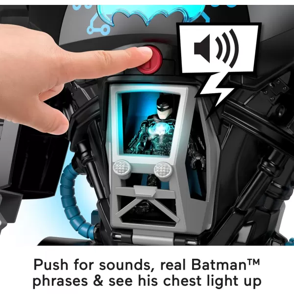 imageFisherPrice Imaginext DC Super Friends Batman Toy BatTech Batbot Playset 2FtTall Robot with Lights ampamp Sounds for Pretend Play Kids Ages 3 Years