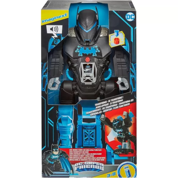 imageFisherPrice Imaginext DC Super Friends Batman Toy BatTech Batbot Playset 2FtTall Robot with Lights ampamp Sounds for Pretend Play Kids Ages 3 Years