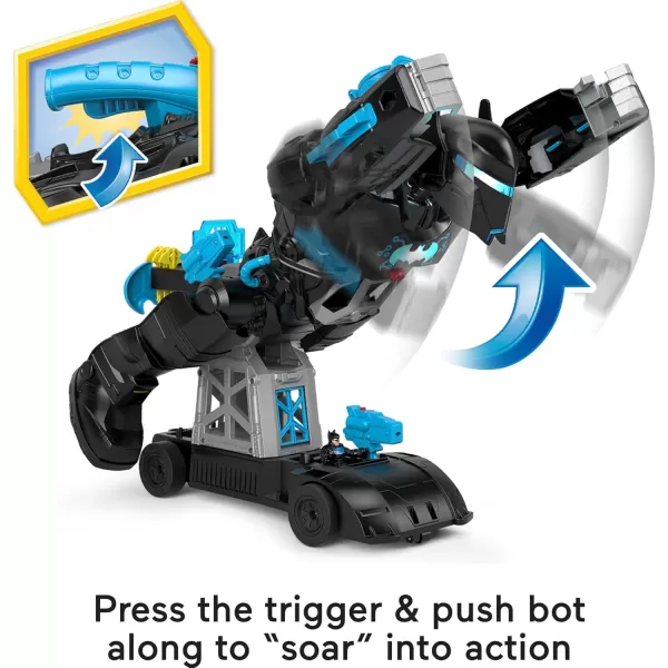 imageFisherPrice Imaginext DC Super Friends Batman Toy BatTech Batbot Playset 2FtTall Robot with Lights ampamp Sounds for Pretend Play Kids Ages 3 Years
