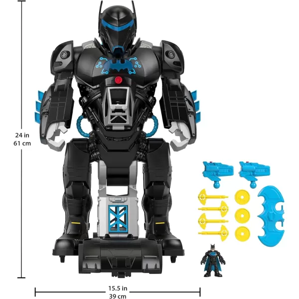 imageFisherPrice Imaginext DC Super Friends Batman Toy BatTech Batbot Playset 2FtTall Robot with Lights ampamp Sounds for Pretend Play Kids Ages 3 Years