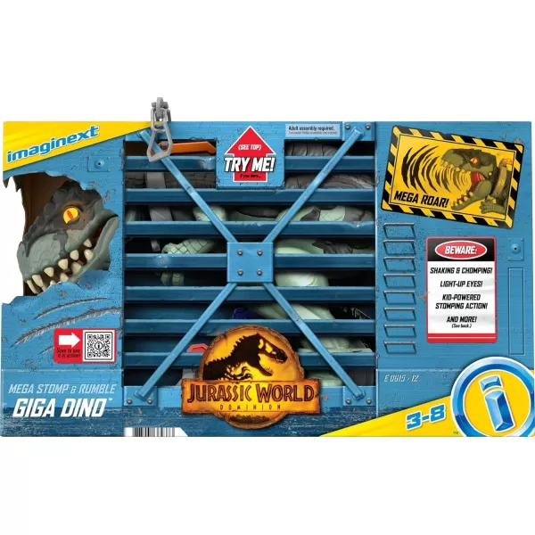 imageFisherPrice Imaginext Jurassic World Dinosaur Toy Mega Stomp ampamp Rumble Giga with Lights ampamp Sounds for Pretend Play Preschool Kids Ages 3 Years