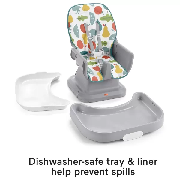 imageFisherPrice Baby to Toddler High Chair SpaceSaver Simple Clean Portable Dining Seat ampamp Booster with Washable Deep Tray ampamp Liner PearfectionPearfection