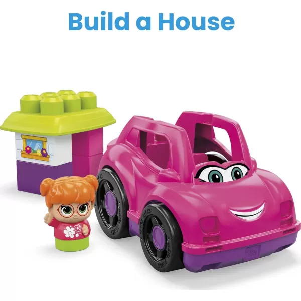 imageMega BLOKS First Builders Toddler Building Blocks Toy Set Catie Convertible with 6 Pieces and Storage 1 Figure Pink Ages 1 YearsCatie Convertible