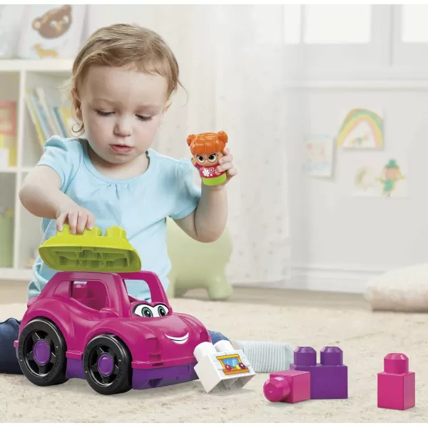 imageMega BLOKS First Builders Toddler Building Blocks Toy Set Catie Convertible with 6 Pieces and Storage 1 Figure Pink Ages 1 YearsCatie Convertible