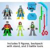 imageFisherPrice Imaginext DC Super Friends Preschool Toys Batman Battle Multipack 9Piece Figure Set with LightUp Backpack for Ages 3 Years