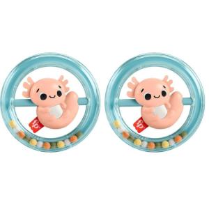imageFisherPrice Newborn Toy Clack ampamp Quack Goose Animal Themed Baby Rattle for Developmental Play Infants Ages 3 MonthsPack of 2