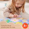 imageFisherPrice Preschool Toy Wooden Flower Jigsaw Puzzle 38Piece Wood Stacking Set for Developmental Play Ages 3 Years