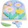 imageFisherPrice Preschool Toy Wooden Flower Jigsaw Puzzle 38Piece Wood Stacking Set for Developmental Play Ages 3 Years