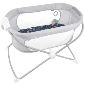 imageFisherPrice Portable Baby Crib Soothing View Projection Bassinet with Lights Music Vibrations ampamp Slim Fold for Newborns 0 Months Fawning LeavesMoonlight Forest
