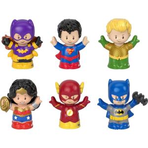 imageFisherPrice Little People Toddler Toys DC Super Friends CrimeFighting Figure Pack Set of 6 Characters for Pretend Play Ages 18 Months