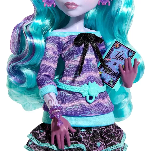 Monster High Creepover Party Doll Twyla with Pet Bunny Dustin Sleepover Clothes ampamp Accessories like Hoodie Book ampamp BackpackMulticolor