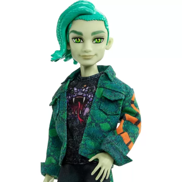 Monster High Deuce Gorgon Doll in Signature Look with Denim Snake Jacket ampamp Accessories Pet Mouse PerseusMulticolor