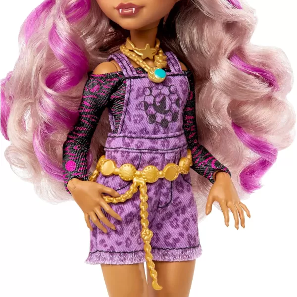 Monster High Doll Clawdeen Wolf with Purple Streaked Hair in Signature Look with Fashion Accessories ampamp Pet Dog CrescentOriginal Look