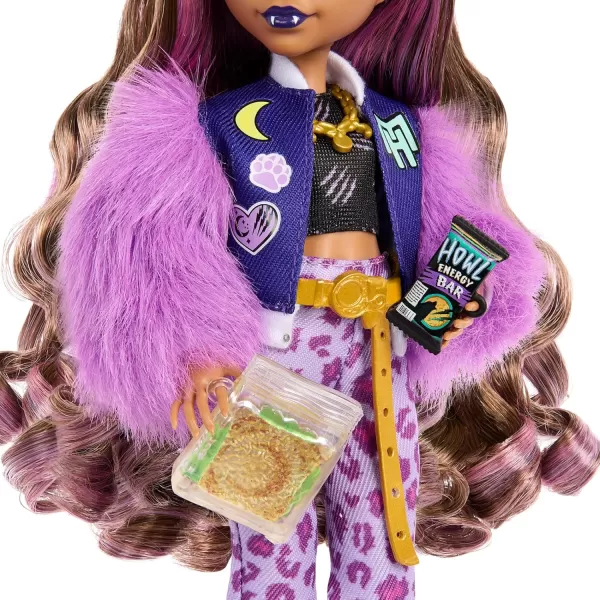 Monster High Doll Clawdeen Wolf with Purple Streaked Hair in Signature Look with Fashion Accessories ampamp Pet Dog CrescentRefreshed Look