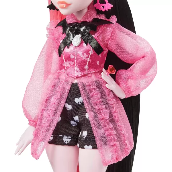 Monster High Doll Draculaura with Pink ampamp Black Hair in Signature Look with Fashion Accessories ampamp Pet Bat Count FabulousOriginal Look