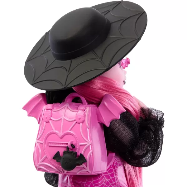 Monster High Doll Draculaura with Pink ampamp Black Hair in Signature Look with Fashion Accessories ampamp Pet Bat Count FabulousRefreshed Look