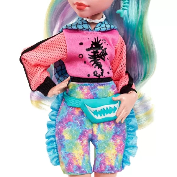 Monster High Doll Lagoona Blue with Colorful Streaked Hair in Signature Look with Fashion Accessories ampamp Pet Piranha NeptunaMulticolor