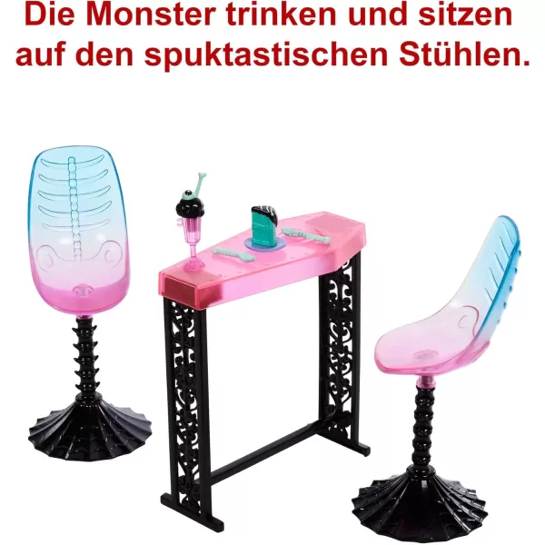 Monster High Playset The Coffin Bean with Spooky DollSized Cafe Furniture ampamp Coffee Shop Accessories Including Drinks Snacks ampamp 2 PetsMulticolor