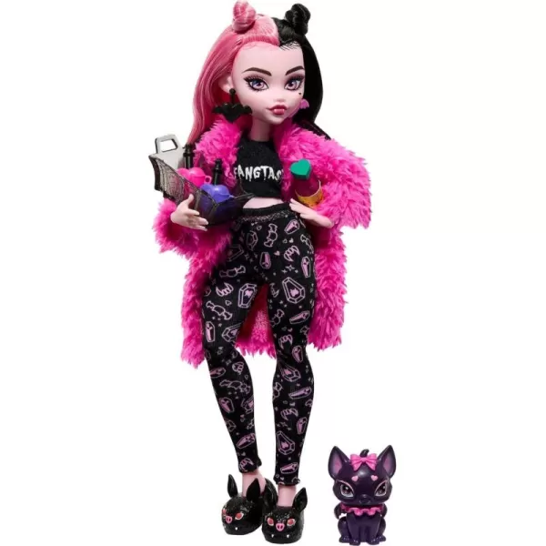 Monster High Doll Draculaura Creepover Party Set with Pet Bat Count Fabulous Sleepover Clothes ampamp AccessoriesMulticolor