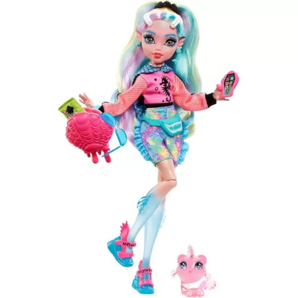 Monster High Doll Lagoona Blue with Colorful Streaked Hair in Signature Look with Fashion Accessories ampamp Pet Piranha NeptunaMulticolor