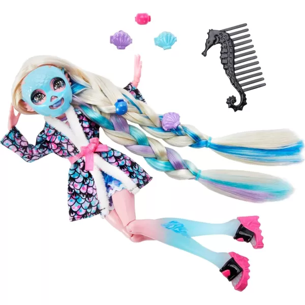 Monster High Doll Lagoona Blue Spa Day Set with Wear and Share Accessories Like Hair Clips Hair Chalk and TattoosMonster High Doll Lagoona Blue Spa Day Set with Wear and Share Accessories Like Hair Clips Hair Chalk and Tattoos