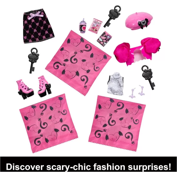 Monster High Doll and Fashion Set Draculaura with DressUp Locker and 19 Surprises Skulltimate SecretsDraculaura