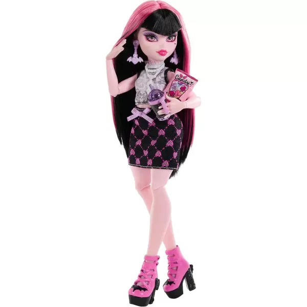 Monster High Doll and Fashion Set Draculaura with DressUp Locker and 19 Surprises Skulltimate SecretsDraculaura