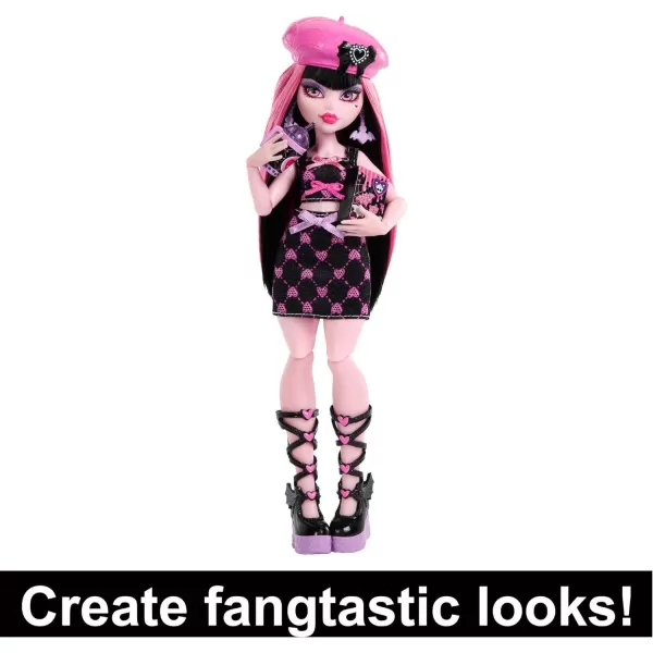 Monster High Doll and Fashion Set Draculaura with DressUp Locker and 19 Surprises Skulltimate SecretsDraculaura