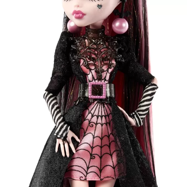 Monster High Draculaura Doll Special Howliday Edition Pink and Black Gown High Fashion Holiday Collection Gifts for Girls and BoysRetail Packaging