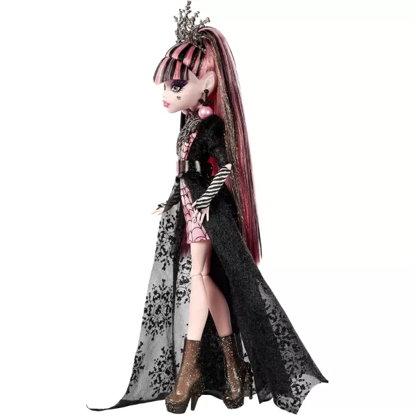 Monster High Draculaura Doll Special Howliday Edition Pink and Black Gown High Fashion Holiday Collection Gifts for Girls and BoysRetail Packaging