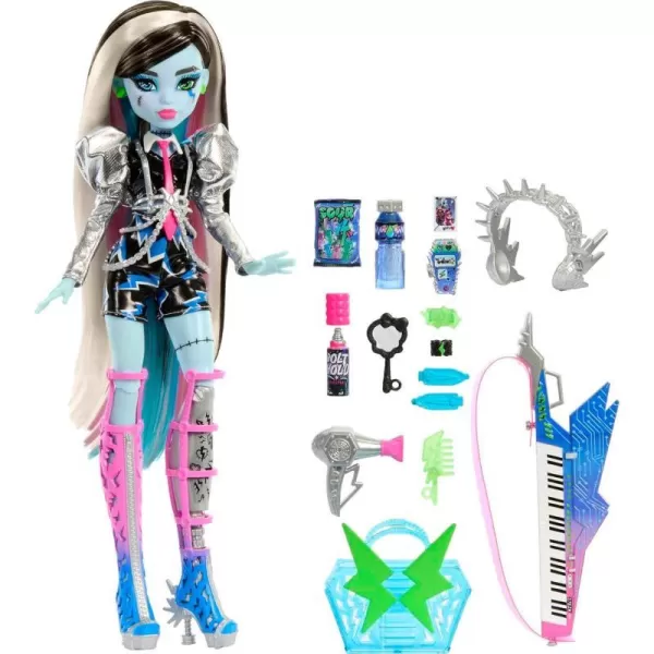 Monster High Doll Amped Up Frankie Stein Rockstar with Instrument and PerformanceThemed Accessories Like Headphones Amazon ExclusiveMonster High Doll Amped Up Frankie Stein Rockstar with Instrument and PerformanceThemed Accessories Like Headphones Amazon Exclusive